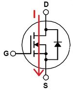 El-diagramsymbol for N-kanals MOSFET transistor.
