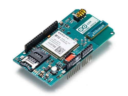 Eksempel på et shield til Arduino UNO - her et GSM-modul